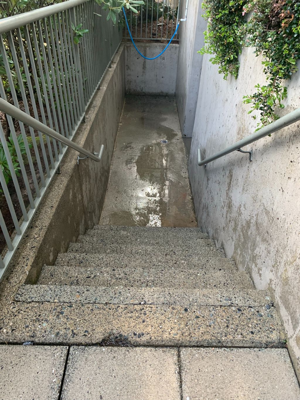 Staircase and Back Entrance to Garage Building Cleaning in Richmond, BC