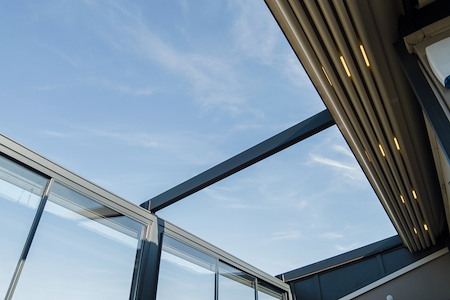 Glass awning cleaning